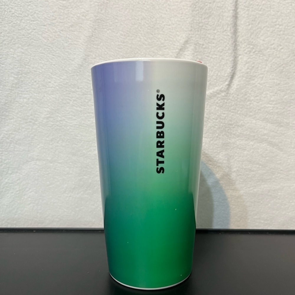 Starbucks 2022 Green Ombré Ceramic 12 oz Tumblr